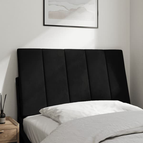 Headboard Cushion "Hanko" Black 90 cm Velvet