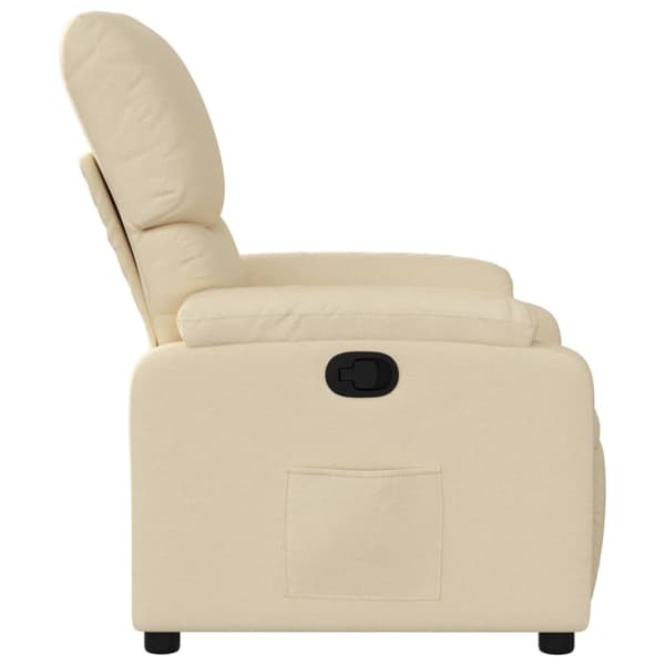 Reclinerfåtölj gräddvit tyg