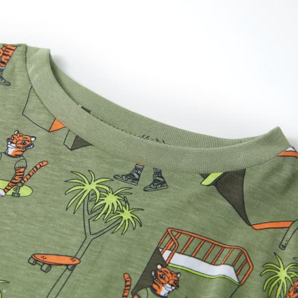 Pyjamas med korta ärmar för barn ljus khaki 92