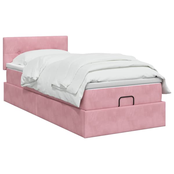 Ottoman säng med madrass Rosa 100 x 200 cm Sammet