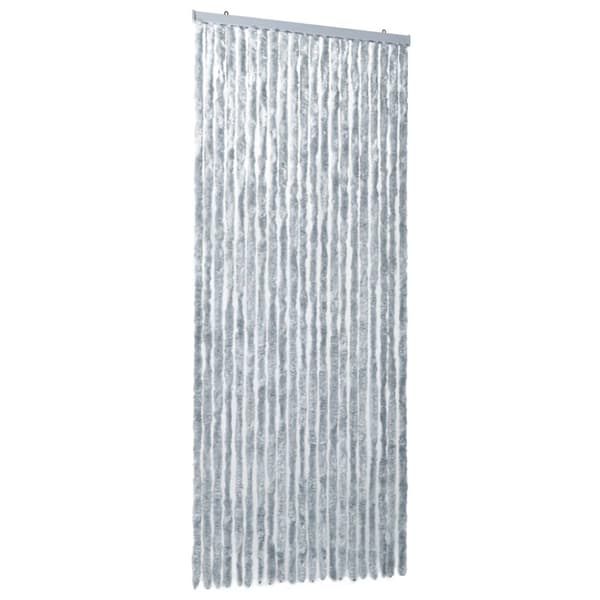 Insektsdraperi vit och grå 90x220 cm chenille