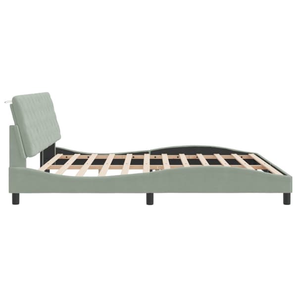 Bed Frame without Mattress Light Grey 200x200 cm Velvet