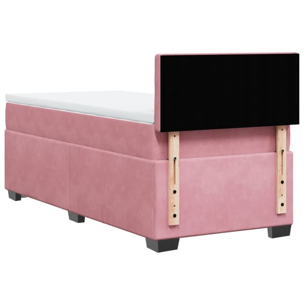 Ramsäng med madrass rosa 100x200 cm sammet