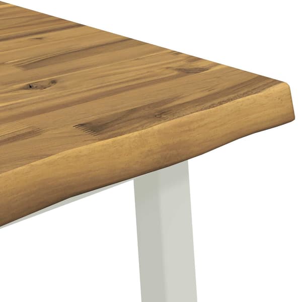 60 x 55 x 75 cm Massivt Akaciaträ Vit Rektangulär
