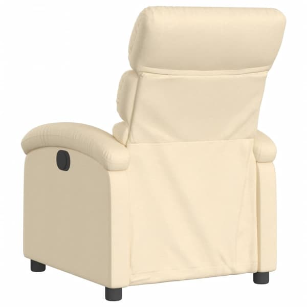 Reclinerfåtölj gräddvit tyg