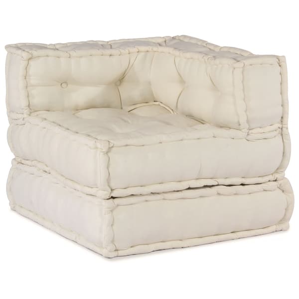 Modulsofa enhet 3 pcs Gräddvit Tyg