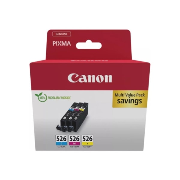 Canon CLI-526 C/M/Y Multi pack - 3-pack - gul, cyan, magenta - original - bläcktank