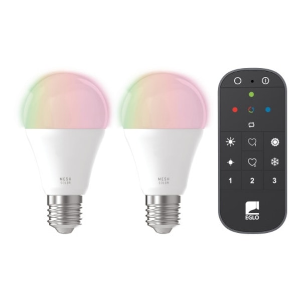 EGLO - Set of 2x E27 A60 Smart Bulbs - RGB + TW - Zigbee & Bluetooth