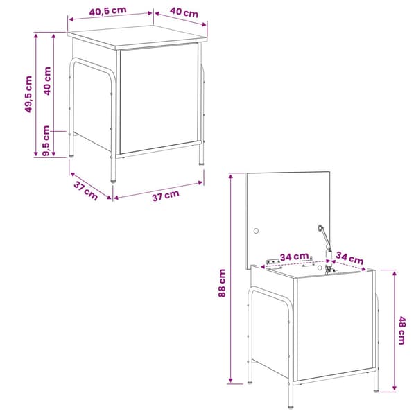 Förvaringslåda Artisan-ek 80 x 40 x 49,5 cm Konstruerat trä