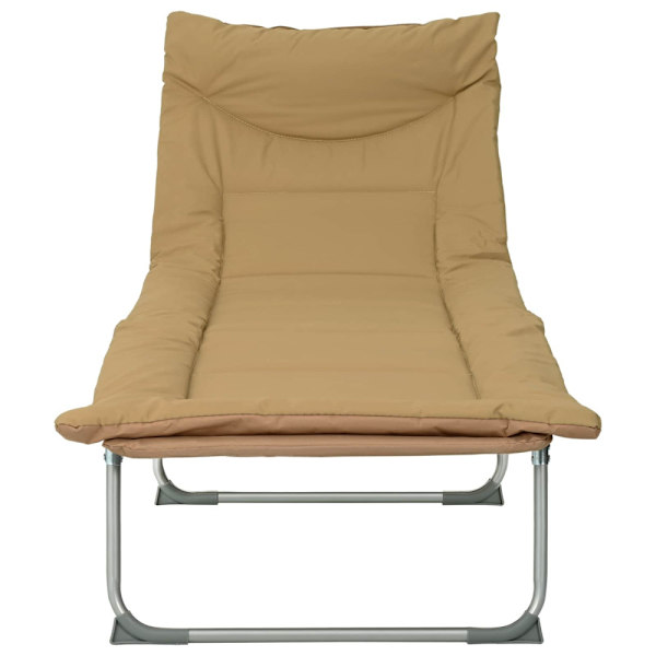 Hopfällbar solstol med kudde Beige