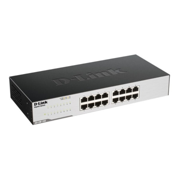 D-Link GO-SW-16G - switch - 16 portar - ohanterad Svart