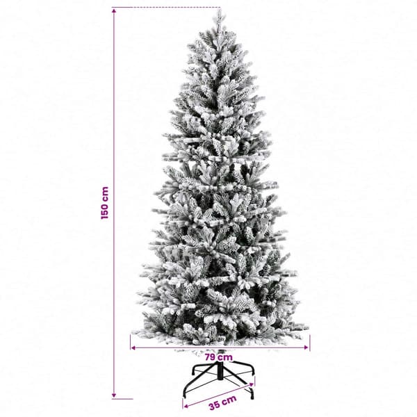 Plast Hingad Julgran 150 cm 150 LED-lampor Varmvit PVC och PE