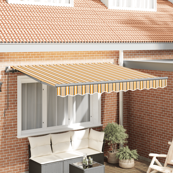 Utfällbar markis Gul 350 x 200 cm tyg