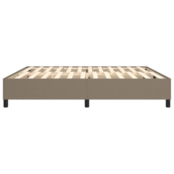 Boxspring-sängram taupe 200x200 cm tyg