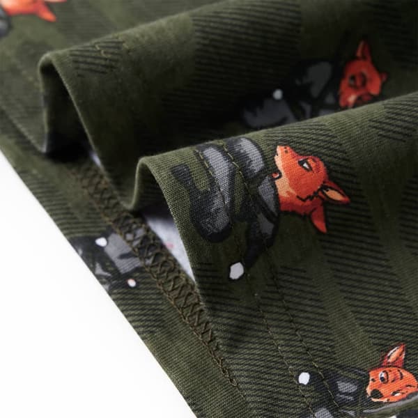 Pyjamas med långa ärmar för barn khaki 92