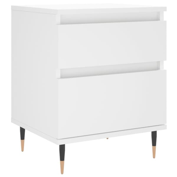 Sängbord vit 40x35x50 cm konstruerat trä