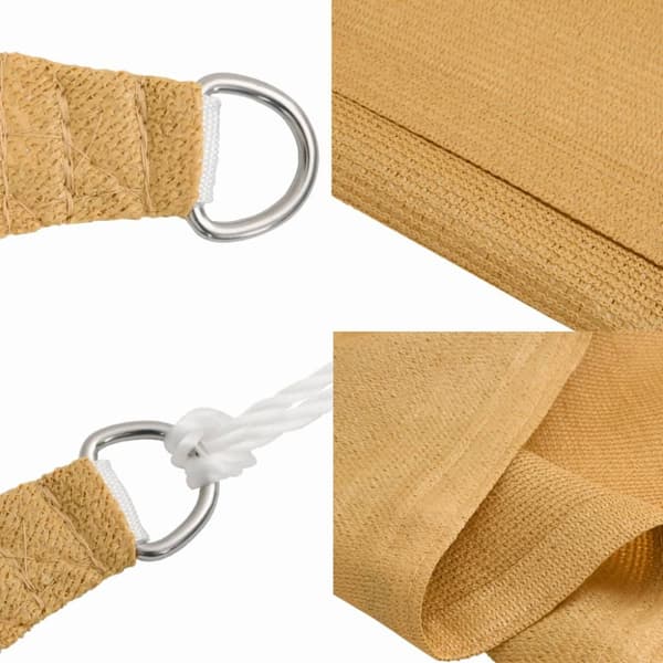 Solsegel 160 g/m² rektangulär sand 3,5x5 m HDPE