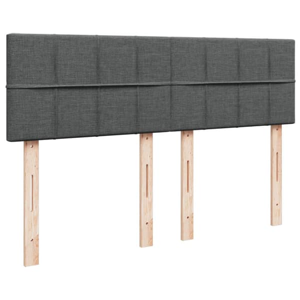 Ramsäng med madrass mörkgrå 140x190 cm tyg