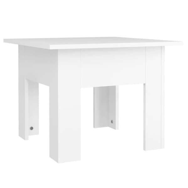 Soffbord vit 55x55x42 cm konstruerat trä
