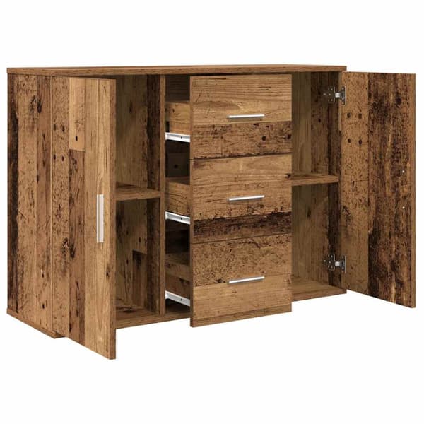 Skänk gammalt trä 90x29,5x65 cm konstruerat trä