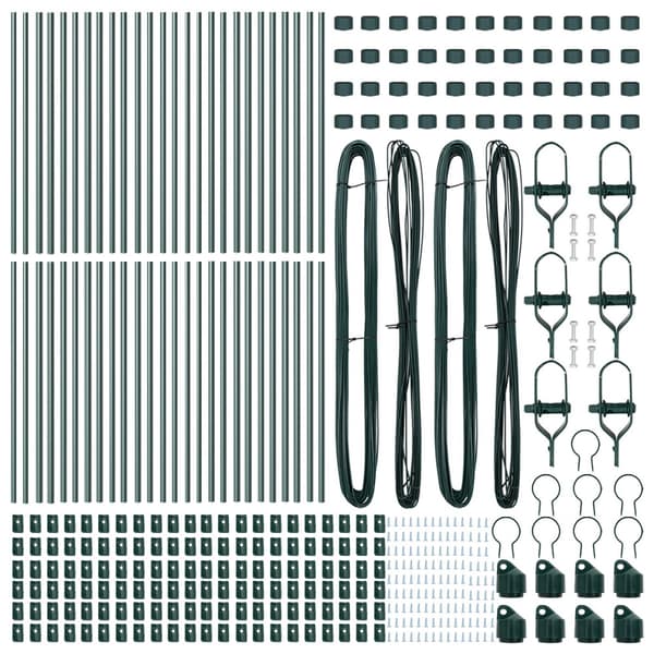 Stängselstolpe 52 pcs Grön 3,2 x 3,2 x 100 cm