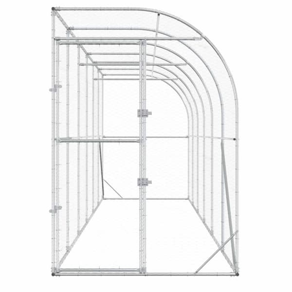 Hönshus mot Vägg Silver 600 x 150 x 215 cm Galvaniserat stål