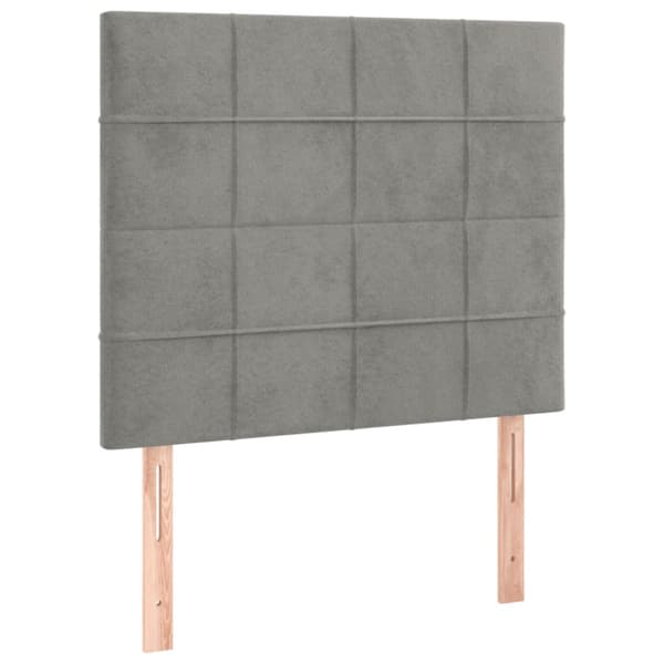 Sängram utan madrass ljusgrå 90x200 cm sammet