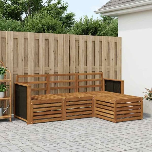 Utomhussoffset 4 pcs Naturlig
