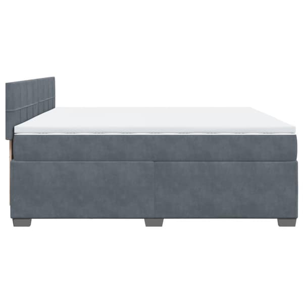 Ramsäng med madrass mörkgrå 200x200 cm sammet