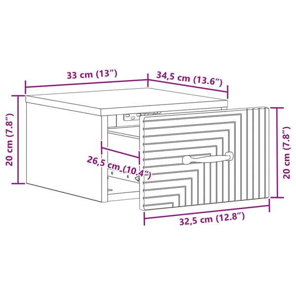 Väggmonterat Sängbord 2 pcs Vit högglans 34,5 x 33 x 20 cm
