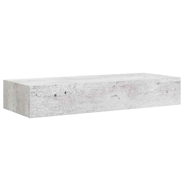 Väggmonterad låda betonggrå 60x23,5x10 cm MDF