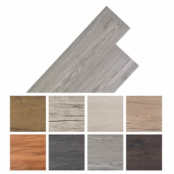 Golvplankor 36 pcs Mörkgrå 5,02 m² PVC