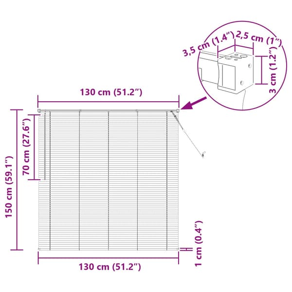 Persienn Vit 150 x 130 cm PVC