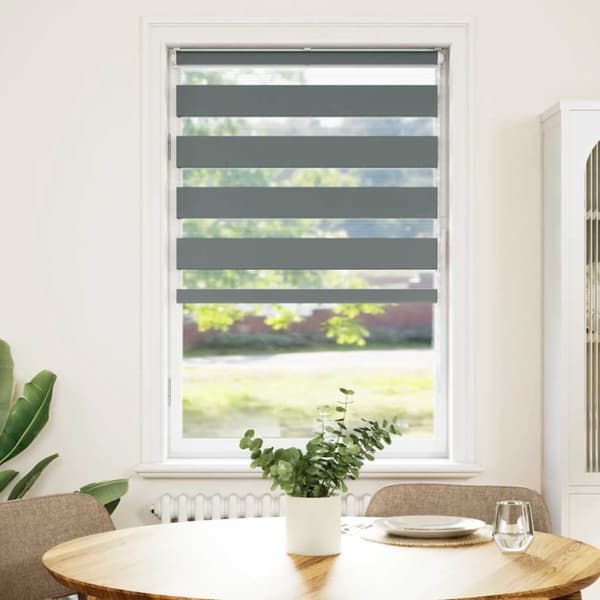 Rullgardin zebra mörkgrå 75x150 cm tyg bredd 70,9 cm polyester