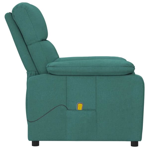 Massagefåtölj mörkgrön tyg