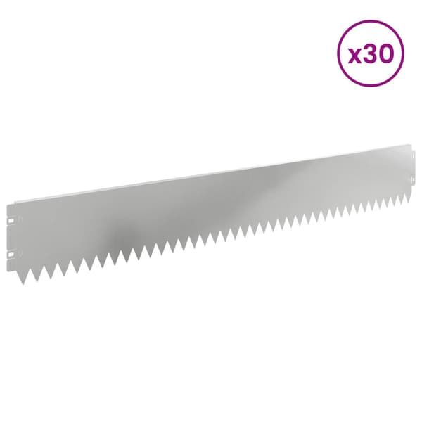 Kant för gräsmatta 30 pcs 103 x 15 cm Stål Silver