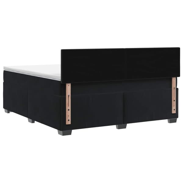 Boxspring säng med madrass och LED Svart 180 x 200 cm Sammet