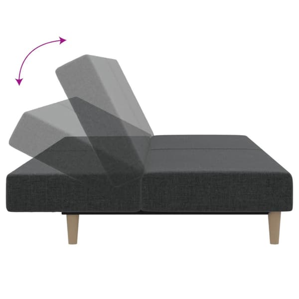 Bäddsoffa 2-sits mörkgrå tyg