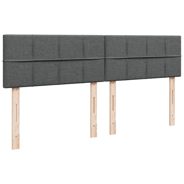 Ramsäng med madrass mörkgrå 200x200 cm tyg