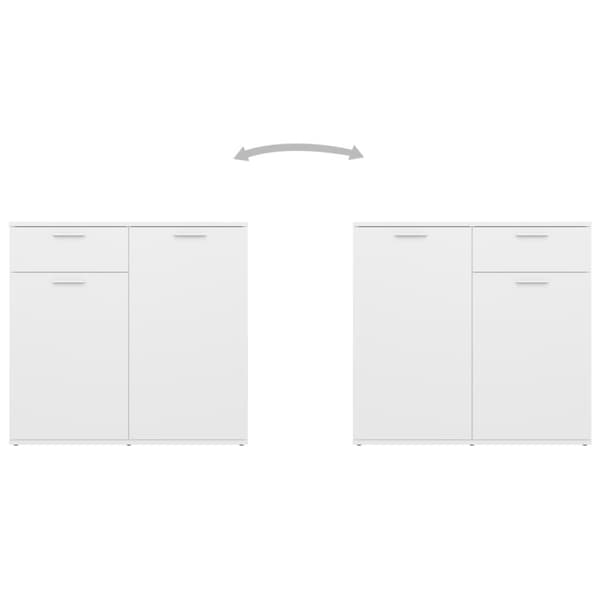 Skåp vit 80x36x75 cm konstruerat trä