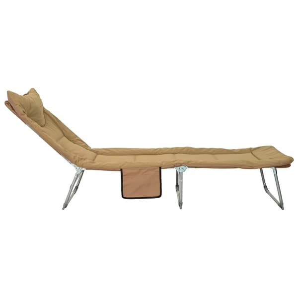 Hopfällbar solstol med kudde 2 pcs Beige