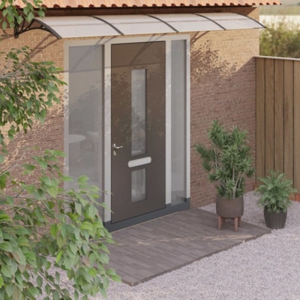 Entrétak svart och transparent 400x75 cm polykarbonat