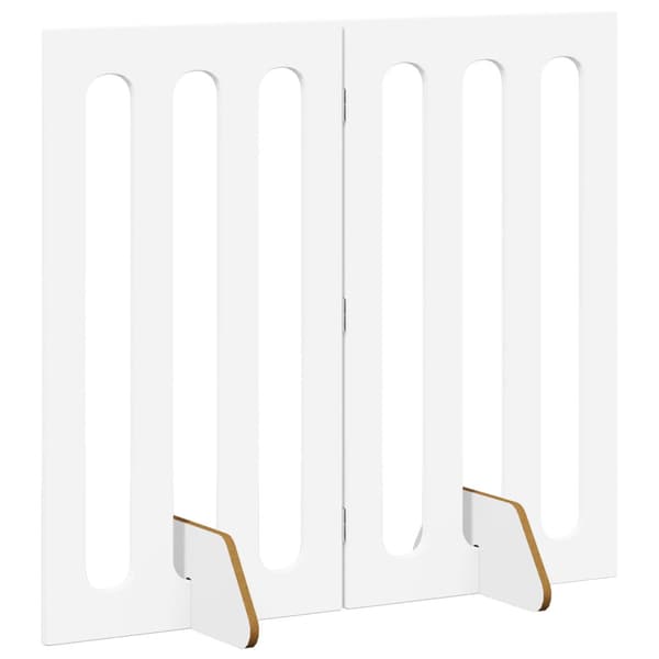 Fällbar husdjursgrind 2 pcs Vit 100,5 x 38 x 90 cm