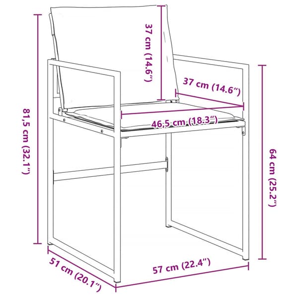 Trädgårdsmöbelset 9 pcs Svart 200 x 80 x 73 cm