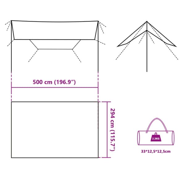 Tarp blå 500x294 cm vattentät