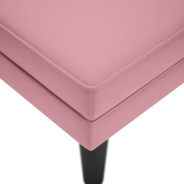 Schäslong med kudde och höger armstöd rosa sammet