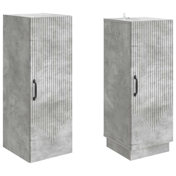Skåpset 2 pcs Betonggrå Konstruerat trä