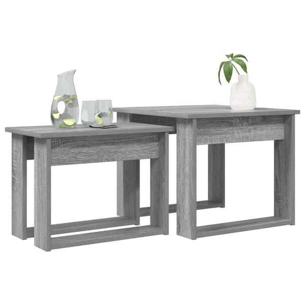 Kaffebordsset 2 pcs Grå Sonoma Konstruerat trä