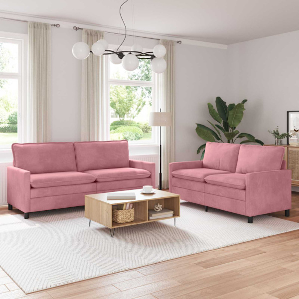 Soffset 2 pcs Rosa Sammet