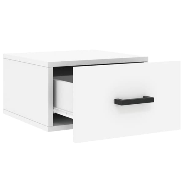 Väggmonterat sängbord vit 35x35x20 cm
